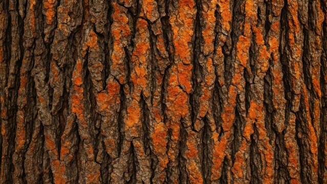 Textured bark with orange highlights desktop wallpaper