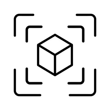 3D Modeling and Spatial AR Object Recognition Focus Line Icon