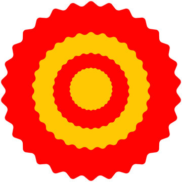 Abstract red and yellow mandala geometric floral ornamen