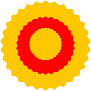 Abstract red and yellow mandala geometric floral ornamen