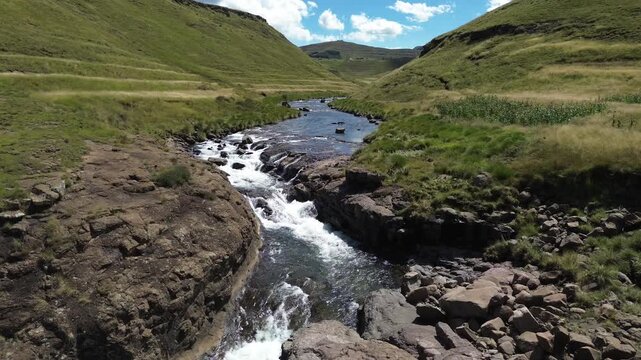 Lesotho water streams, Jordan River near Mohale Dam