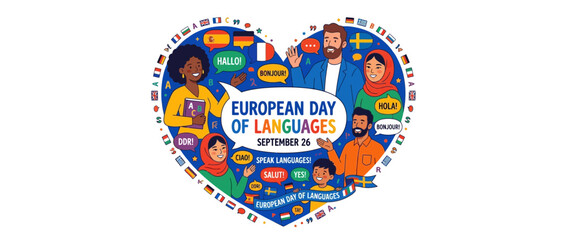 Fototapeta premium Diverse People Celebrating International Day of Languages