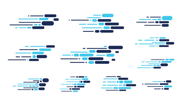 Speed motion lines in abstract design representing fast movement or delivery concepts on a white background.