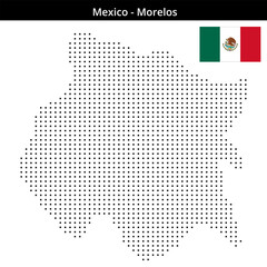 Fototapeta premium Map of Mexico region Morelos in small size square dots