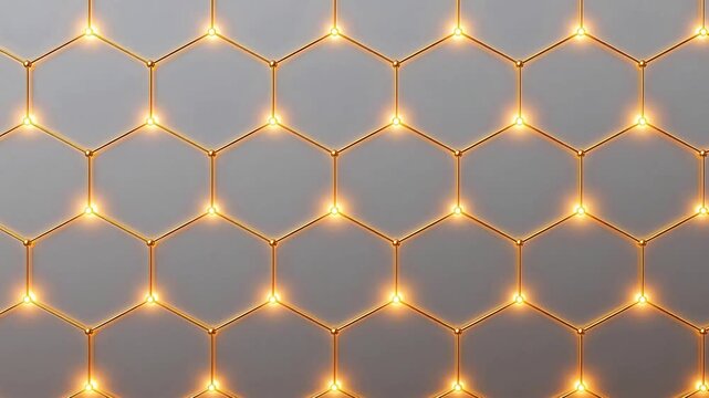 Geometric pattern with glowing hexagons