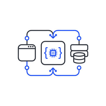 Full Stack Development Flat Line Vector Icon