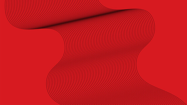 Abstract red background featuring digital wavy grid pattern with moire effect abstract background