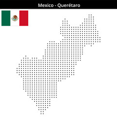 Obraz premium Map of Mexico region Querétaro in small size square dots