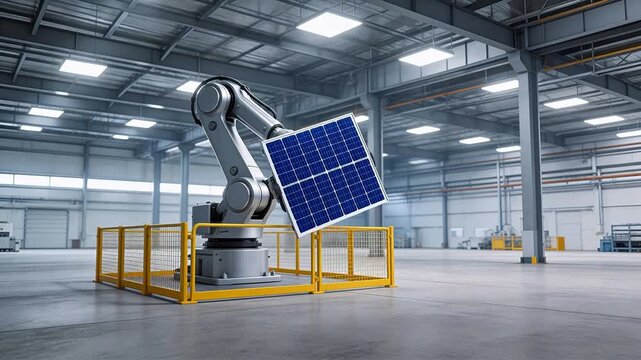 Industrial robot with solar panel