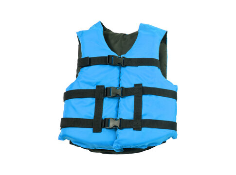 Blue life jacket or life vest isolated on transparent background.