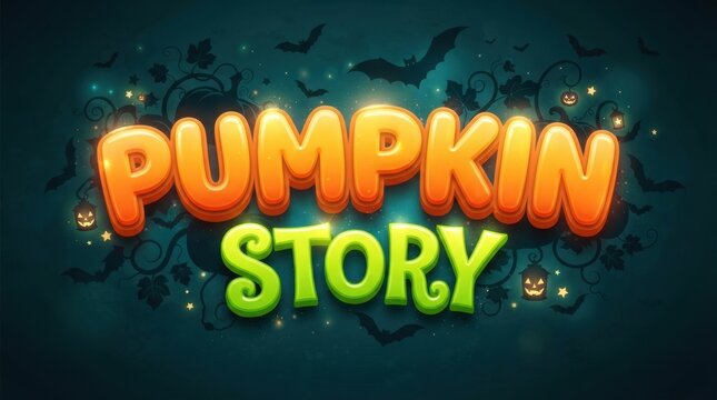 Pumpkin Story Halloween Title Text Graphic Art
