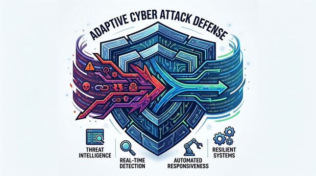 Adaptive cyber attack defense system with digital security shield