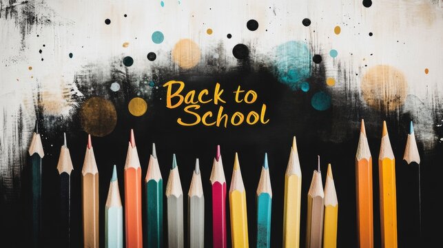 Colorful pencils arranged with the words back to school in a creative background capture the excitement of students returning to classes