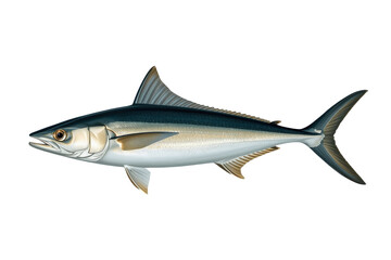 Naklejka premium Long streamlined tuna swimming in side view