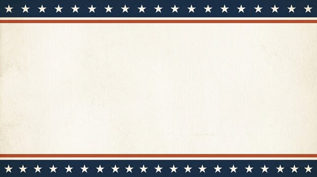 Blank parchment paper background with patriotic blue borders and white stars for a veterans day celebration graphic design