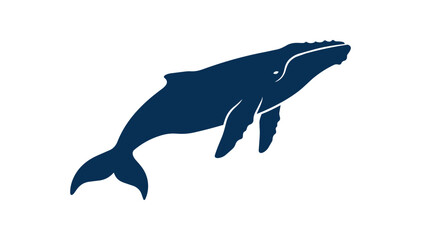 Silhouette of a majestic humpback whale breaching the ocean surface. © Eighth