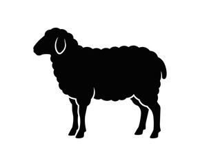 Black Silhouette of a Sheep Standing Profile View. © Eighth