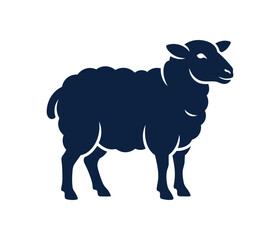 Silhouette of a Dark Blue Sheep Standing Proudly. © Eighth
