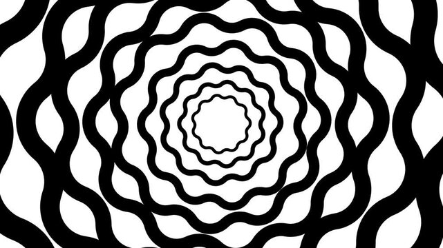 Abstract Black and White Wavy Optical Illusion Background