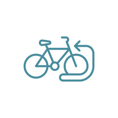 Fototapeta premium Bicycle with circular arrow recycling transportation icon.