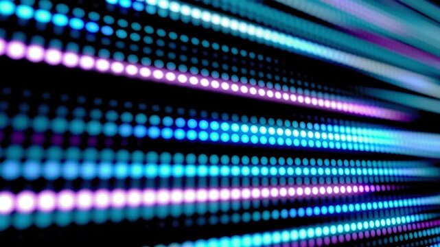Dynamic abstract pattern of glowing blue and pink light dots creating a futuristic digital background.