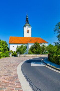 Saint Jakob church at small town Kostanjevica na Krki in Slovenia