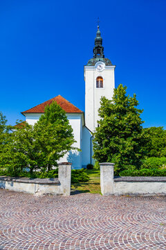 Saint Jakob church at small town Kostanjevica na Krki in Slovenia