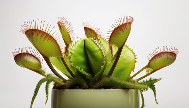 Venus Flytrap Leaf Trap On White Background