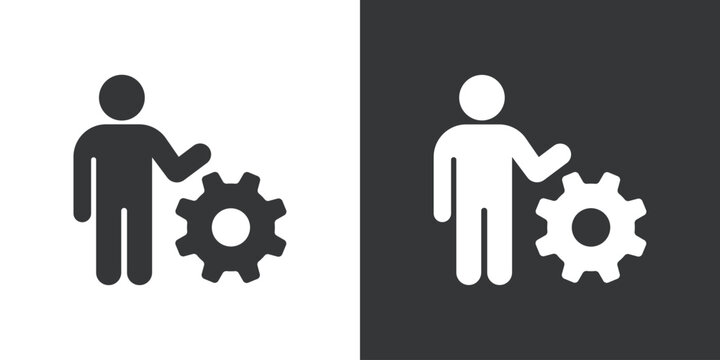 Personnel Management icon. Solid glyph series icon