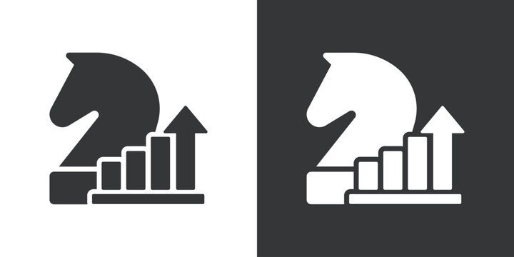 Growth Strategy icon. Solid glyph series icon