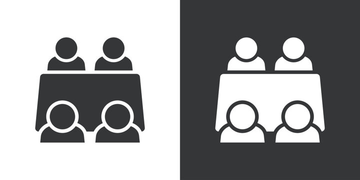 Team Meeting icon. Solid glyph series icon
