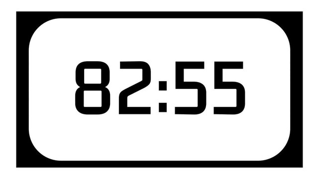 Countdown timer from 83 minute to 82 minute on white background and rounded black frame ideal for presentations, classrooms, and productivity projects