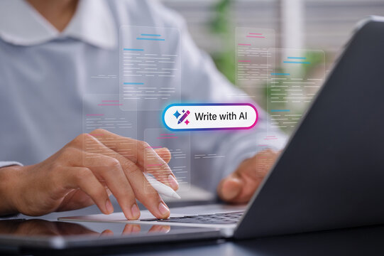 AI Writing Assistant for Intelligent Content Creation with Enterprise Document Automation, Copywriting Productivity, Generative Artificial Intelligence and Digital Workflow Efficiency