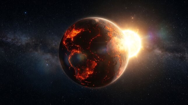 Fiery Exoplanet Orbiting a Bright Star in Deep Space Galaxy