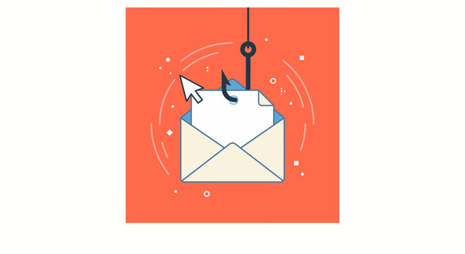 A flat illustration phishing email concept illustration a flat illustration