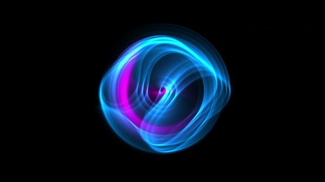 Glowing abstract energy sphere evolving animation
