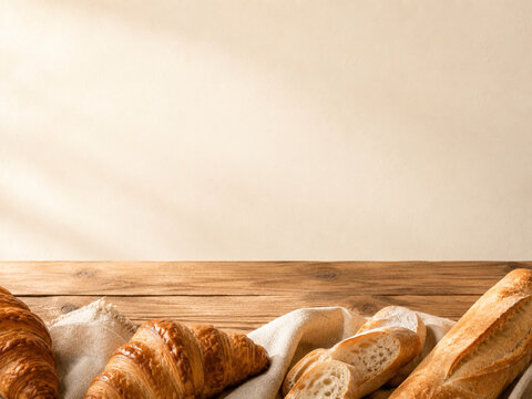 bread on wooden table