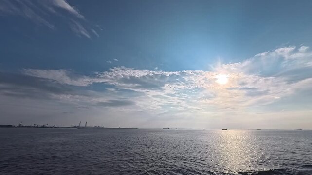 Clear coastal seascape background footage with vibrant sunlight for sustainability and fresh vision