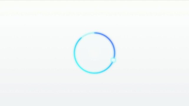 Three blue circular loading progress indicators rotating smoothly against a soft minimal white background