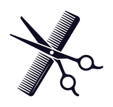Barber Tools: A simple yet iconic illustration of barber scissors and a comb, symbolizing grooming and personal care.