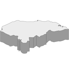 3D map dimension - continent North America country Honduras © badrpost