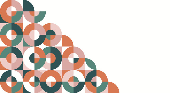 A flat illustration abstract geometric pattern with circles and semicircles a flat illustration