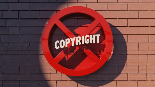 Copyright prohibition sign.