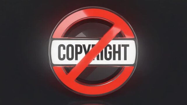 Copyright prohibition sign.