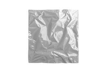 Naklejka premium Vertical silver foil pouch with sealed edges