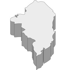 3D map dimension - continent North America country Honduras © badrpost