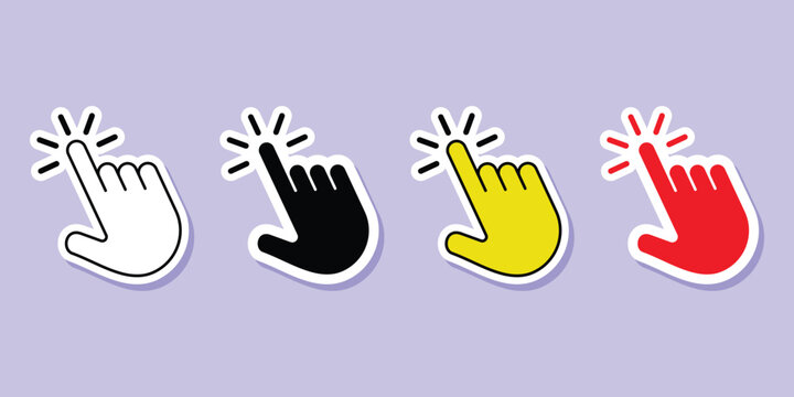 Hand click icon illustration. pointer sign and symbol. hand cursor icon Vector file 