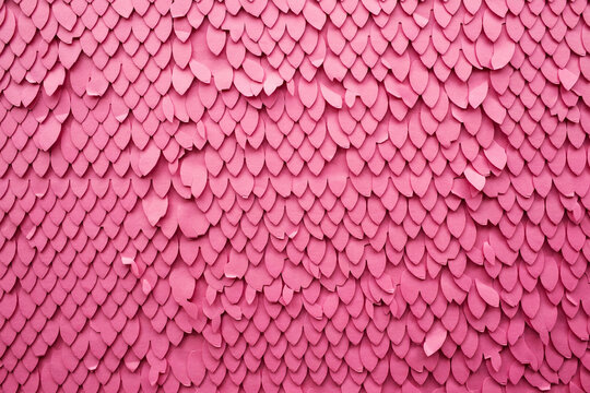 Pink paper petals create a textured floral ornament against a matching background petal