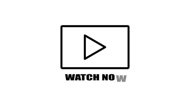 Minimal Play Button Watch Now Call To Action UI Element On white Background