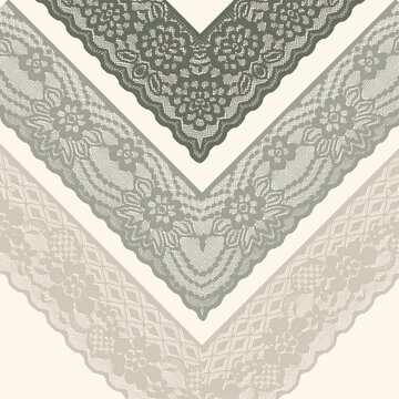 Lace trim with a right-angle design can be used as a border asset